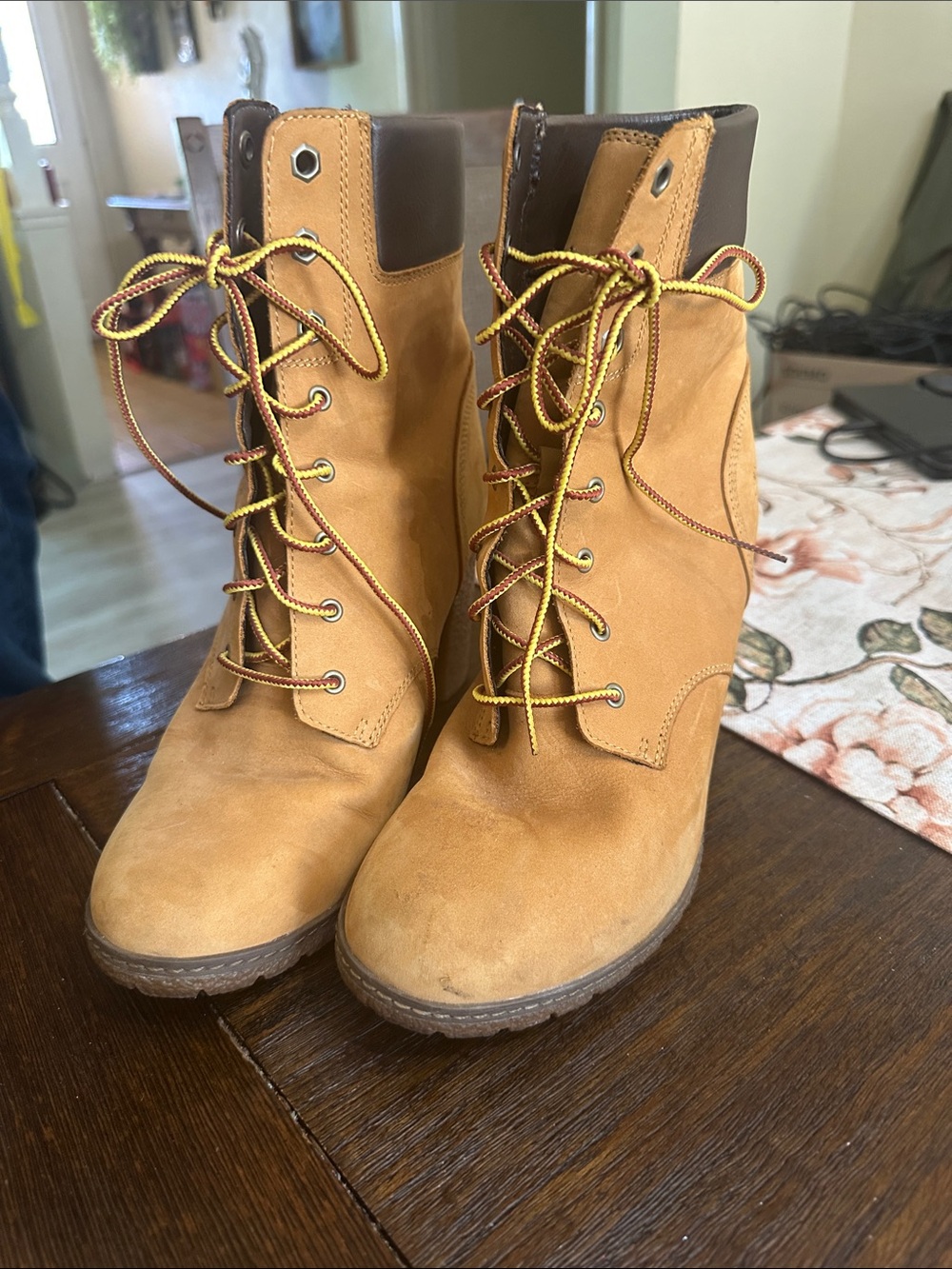 Women's Timberland Tan Lace-Up Suede Boots